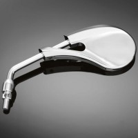 Motocyklové zrcátko Highway Hawk RING, Levá strana, chrom (1ks)